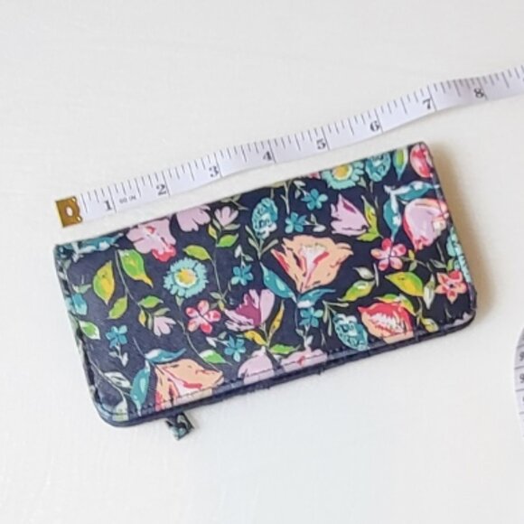 Floral Bifold Wallet w Card Slots & Zipper Coin Pouch - Picture 7 of 7